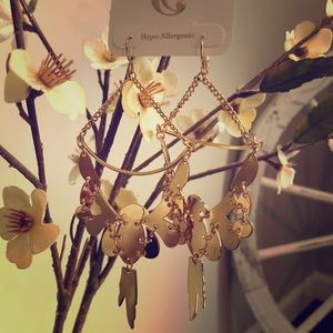 Charming Charlie Gold Humming Bird Dangles